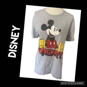 Disney Mickey Mouse Gray Graphic T-Shirt Size Large